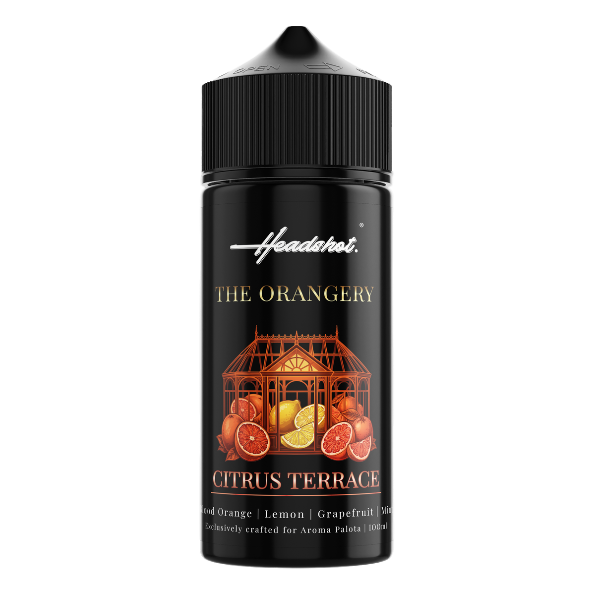 CITRUS TERRACE Orange Blutorange Zitrone Grapefruit Ice Aroma von HEADSHOT, Flasche