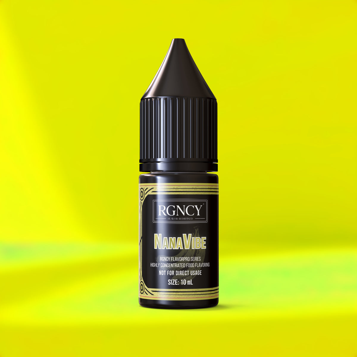 NanaVibe Banane-Aroma Flasche farbiger Hintergrund