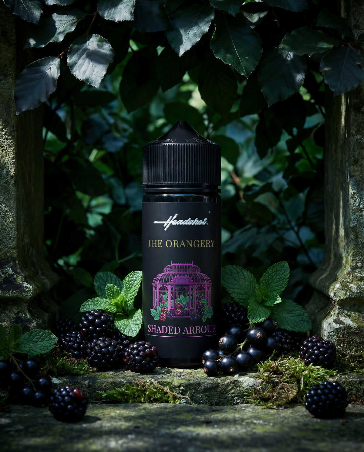SHADED ARBOUR Blaubeere Granatapfel Brombeere Minze Ice Aroma von HEADSHOT, Flasche, Ansicht 3