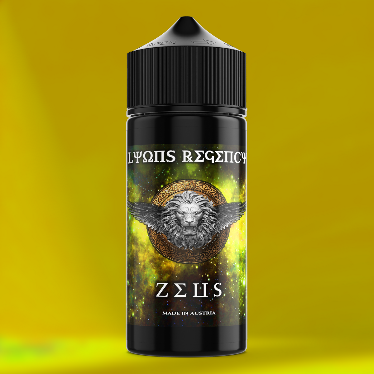 Z3US Aroma Flasche farbiger Hintergrund